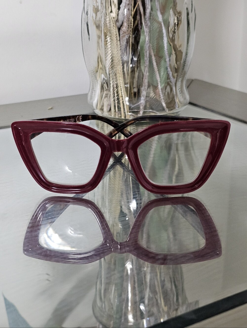 Vince Camuto Women's Burgundy Cat-Eye Fashion Glasses